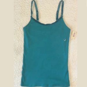 NWT Aerie Girly Tank Shelf Bra Small Green